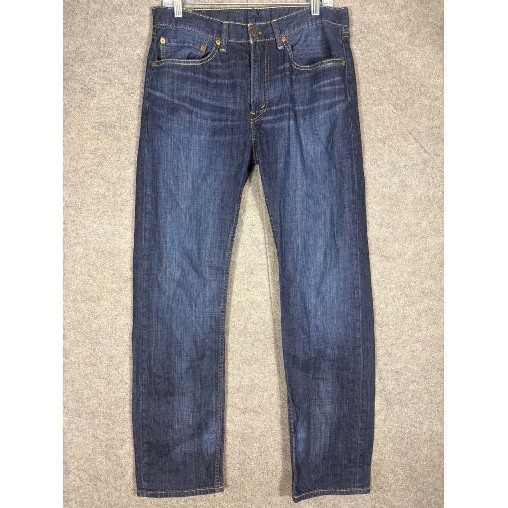 Levi Strauss 505 Regular Fit Mens Dark Wash Blue Jeans 34x34 00505-1136